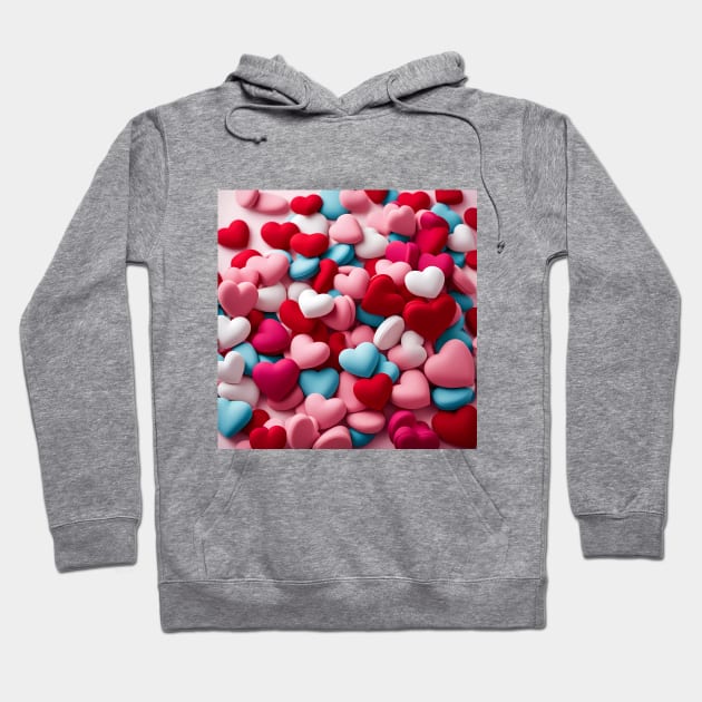 celebrating Valentines day, random floating love hearts Hoodie by Colin-Bentham